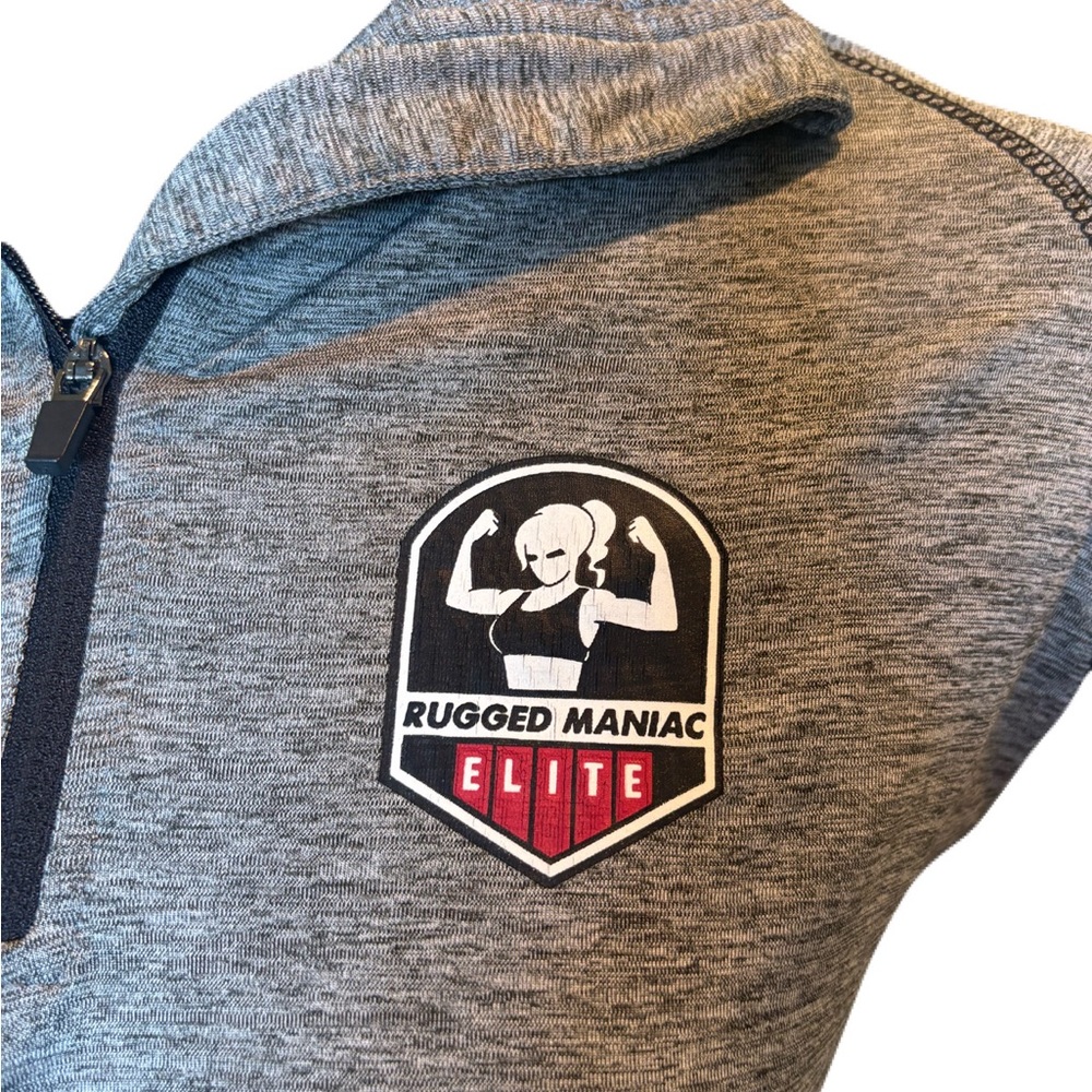 Small Grey Rugged Races 3/4 Zip Sweater - Picture 2 of 4